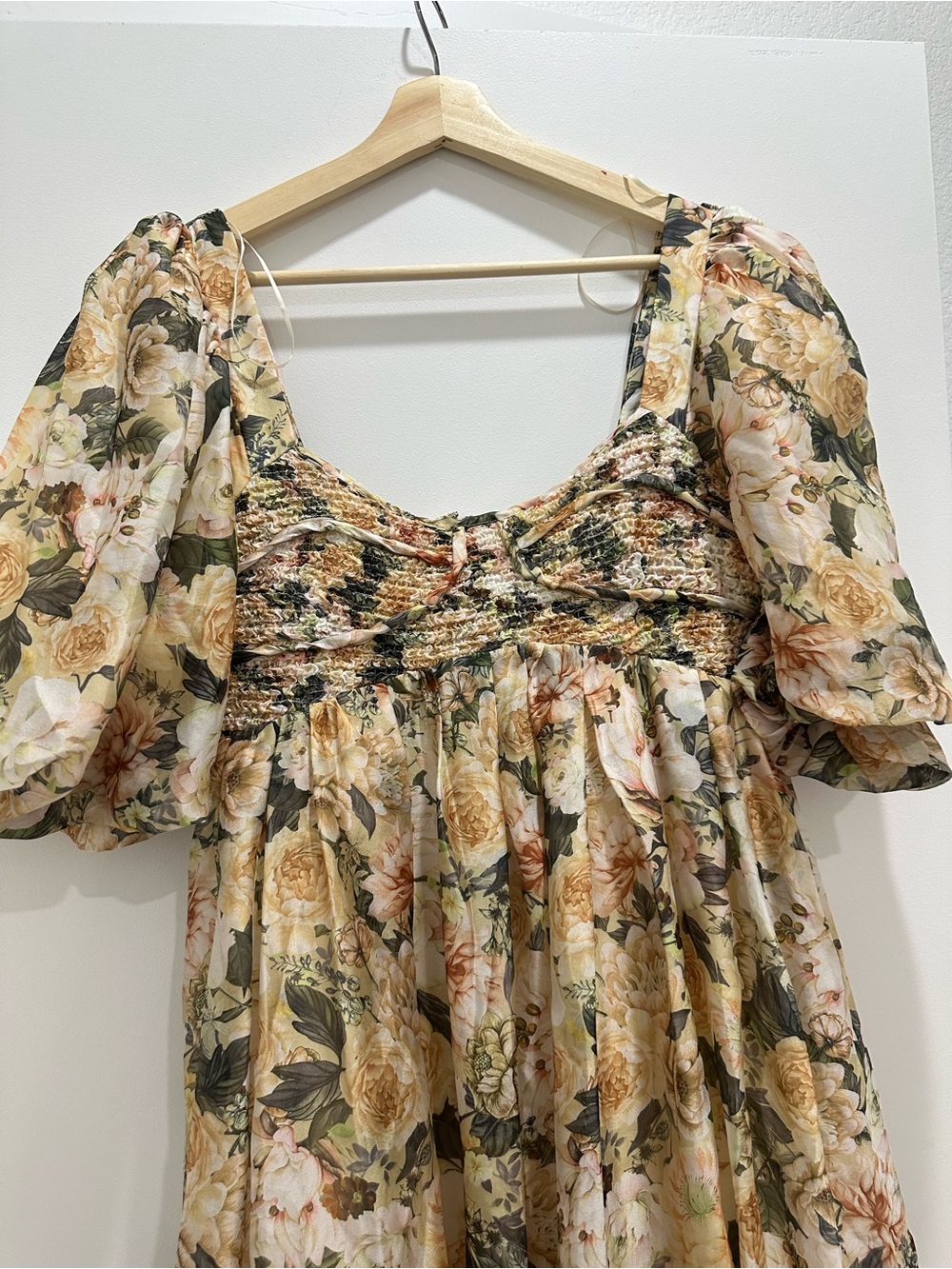 Worth Yellow Floral Maxi Dress with Puff Sleeves - Picture 7 of 9